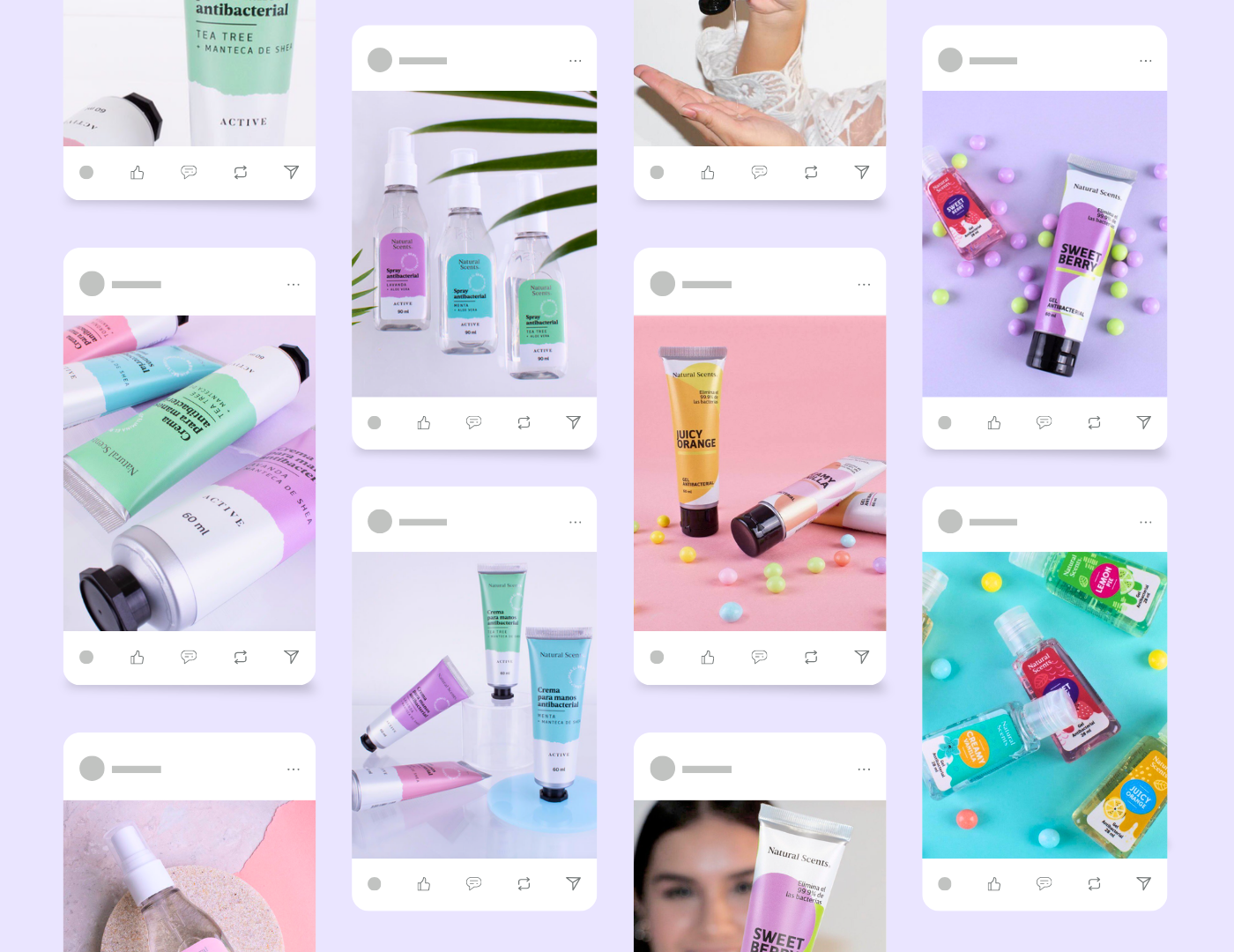Social media post design mockup for Natural Scents products